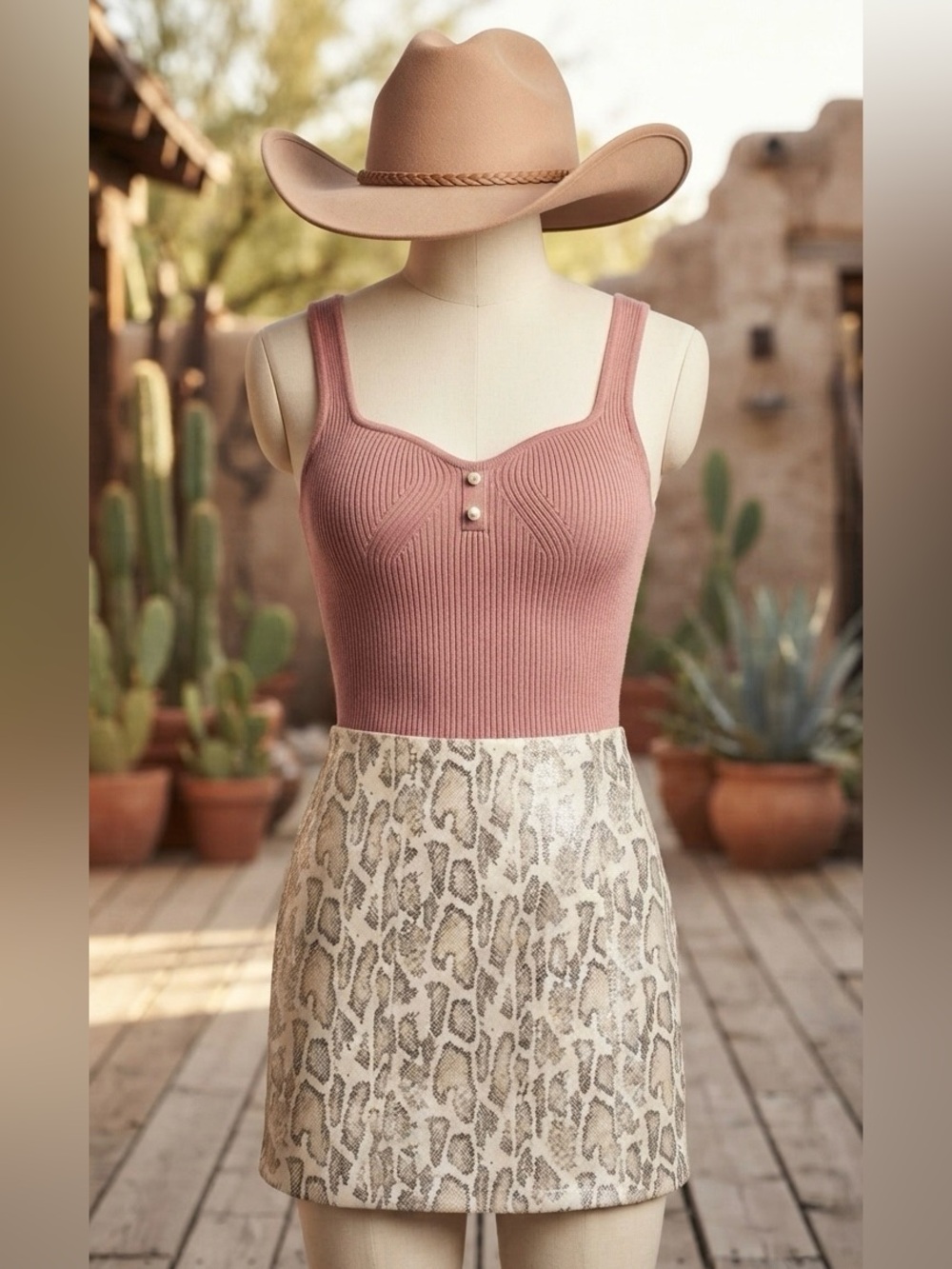 Mod On Trend Pleather Snakeskin Shimmery Mini Skirt Medium